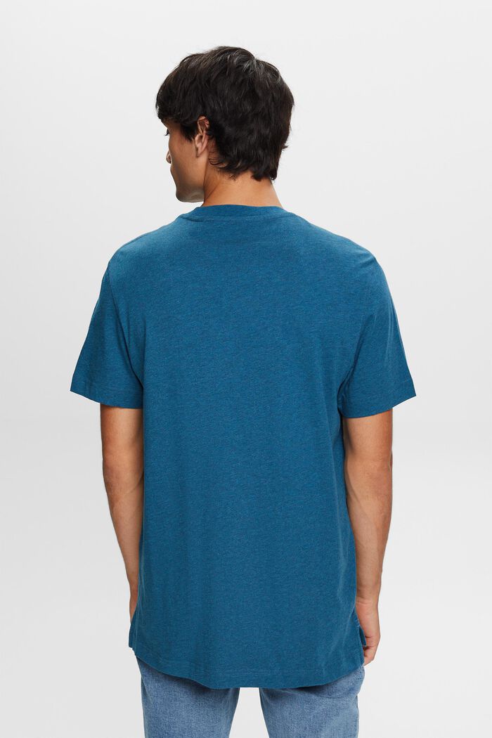 T-paita 100 % puuvillaa, pyöreä pääntie, GREY BLUE, detail image number 3