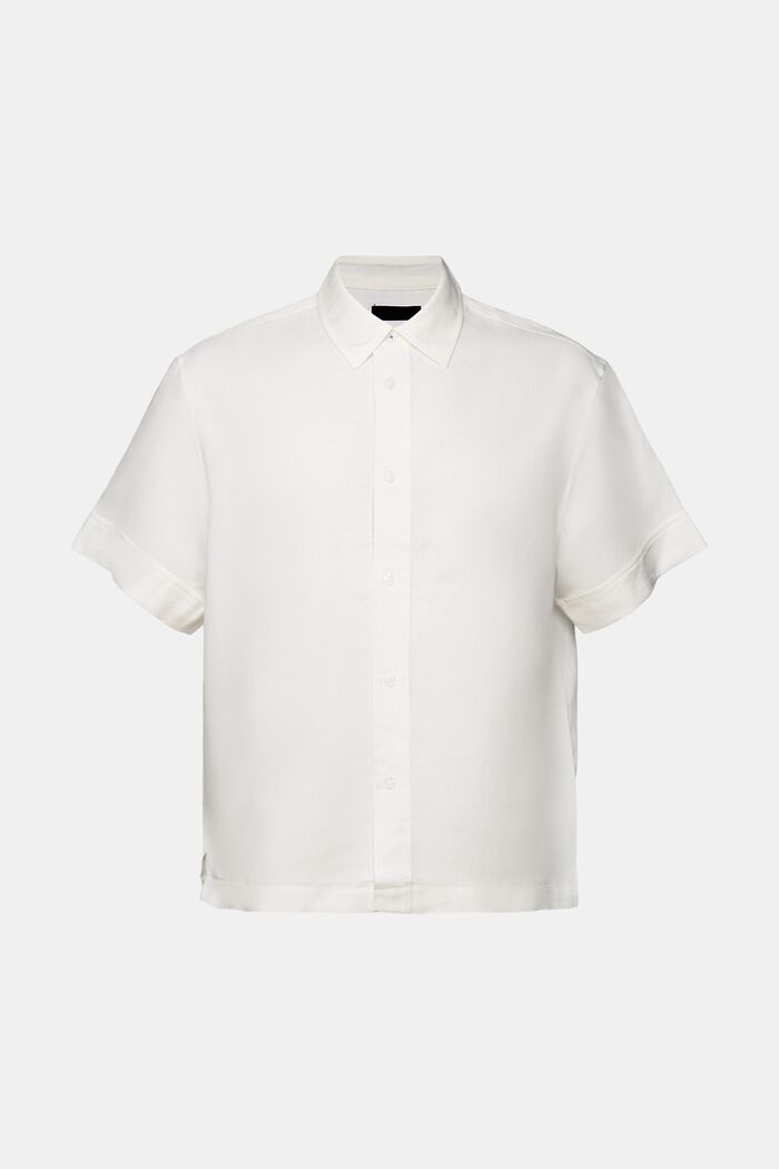 Lyhythihainen paita pellavasekoitetta, WHITE, detail image number 5