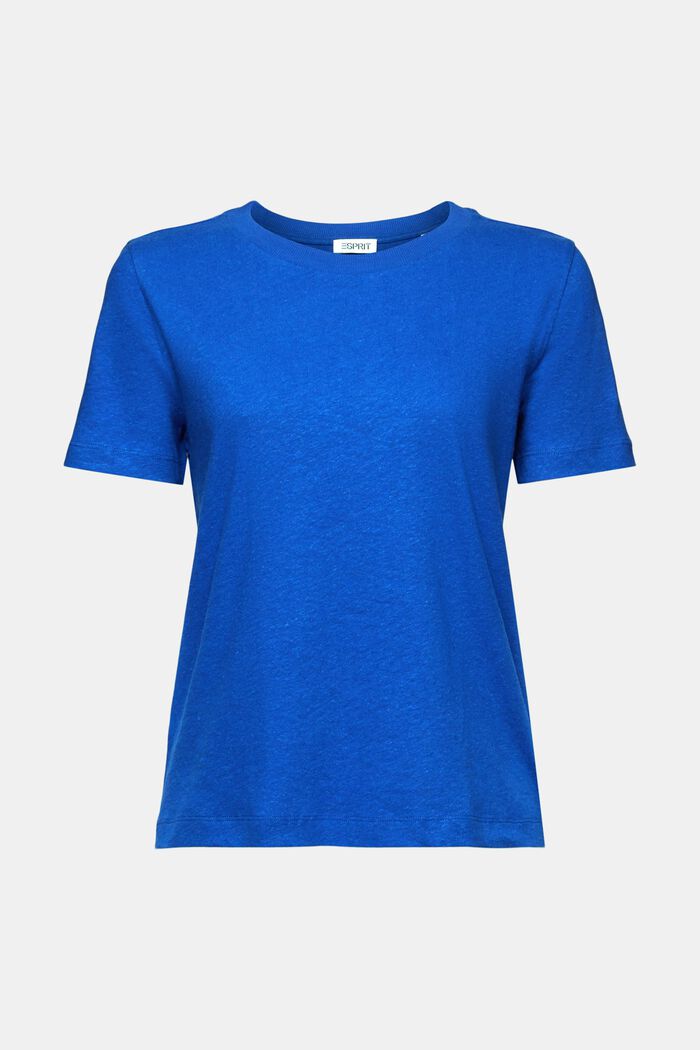 T-paita puuvilla-pellavasekoitetta, BRIGHT BLUE, detail image number 6