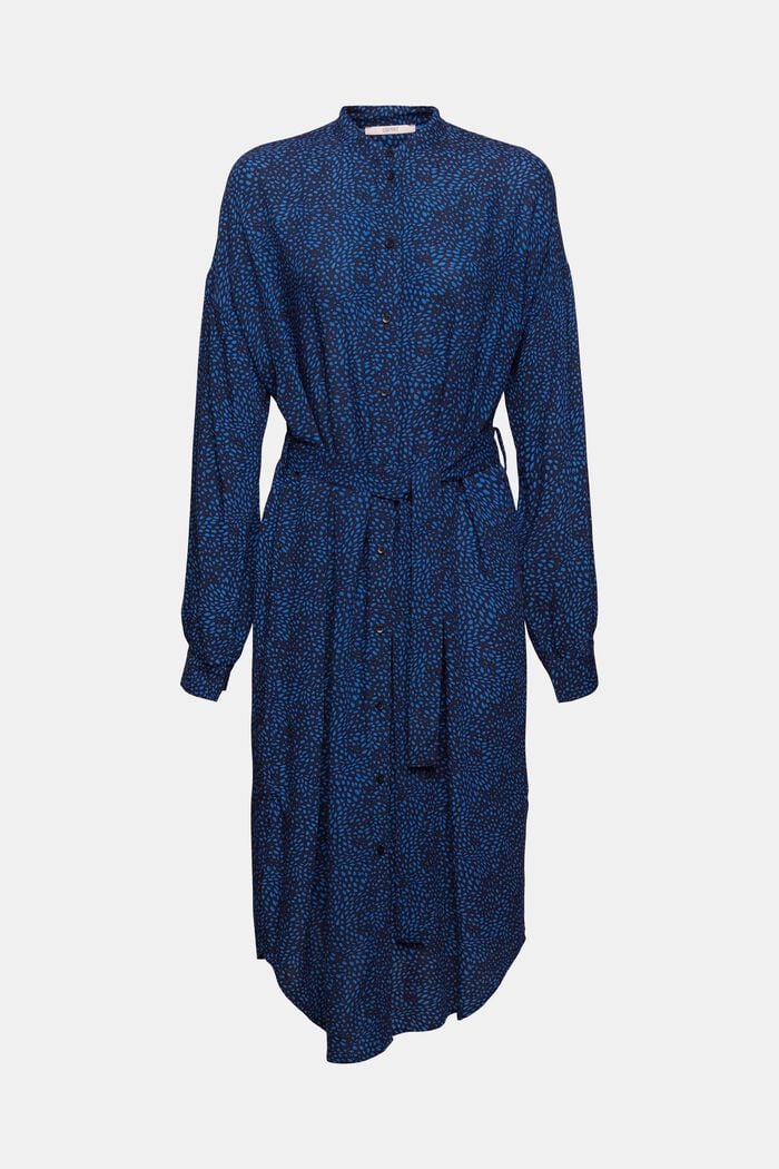 Kuvioitu mekko, jossa vyö, LENZING™ ECOVERO™, NEW NAVY, detail image number 5
