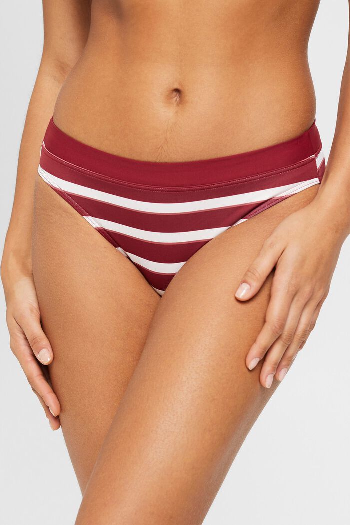 Raidalliset mini-bikinihousut, DARK RED, detail image number 1