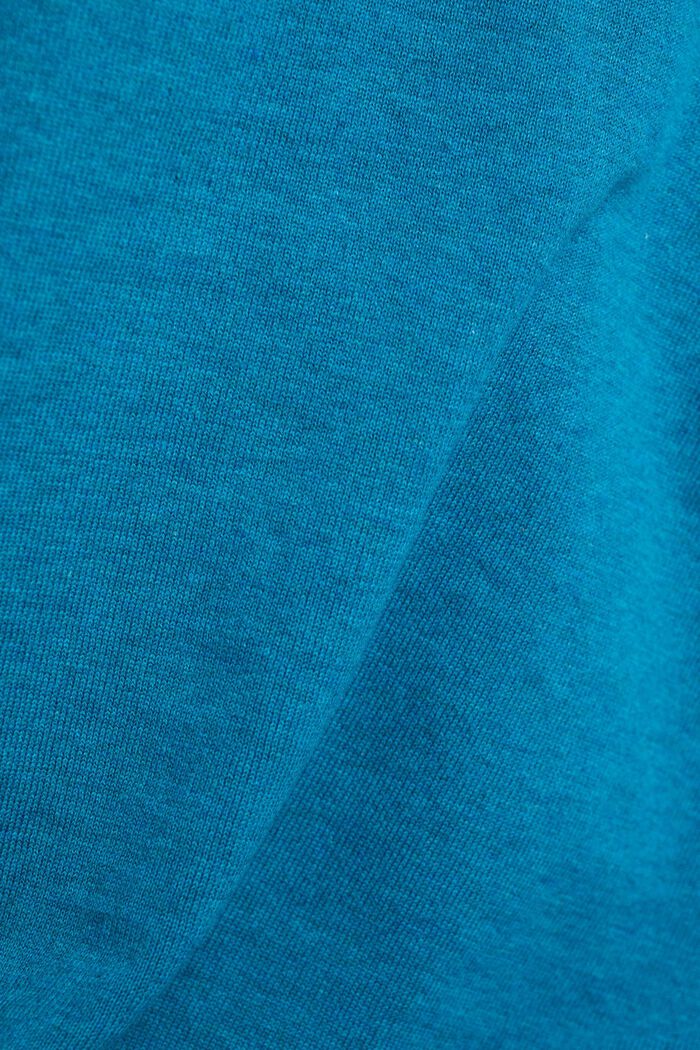 Rintataskullinen neulepusero, TEAL BLUE, detail image number 1