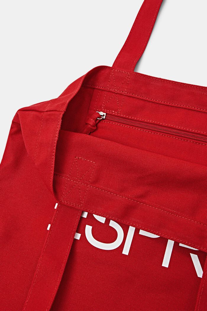 Logollinen tote bag kanvasta, DARK RED, detail image number 1