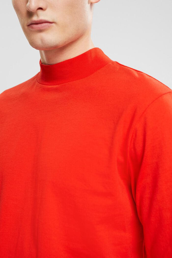 Pystykauluksellinen, pitkähihainen pusero, RED, detail image number 0