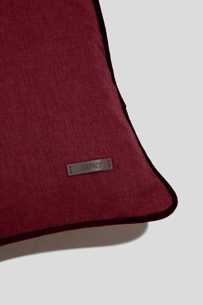 Koristeellinen tyynynpäällinen samettitereellä, DARK RED, detail image number 1