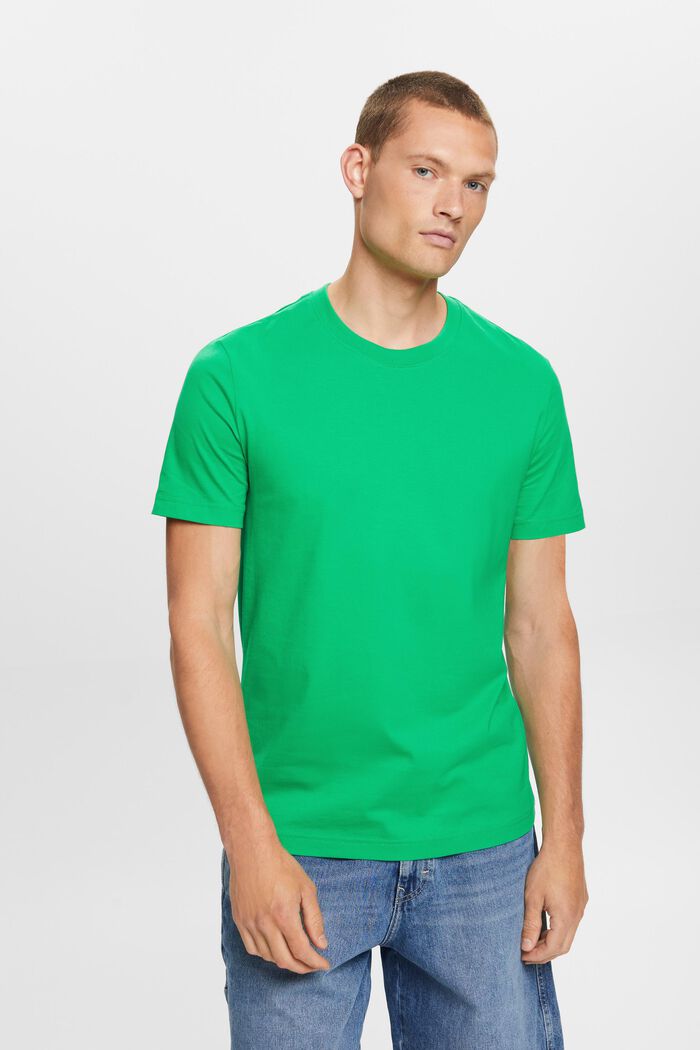 T-paita pyöreällä pääntiellä pima-puuvillaa, GREEN, detail image number 0