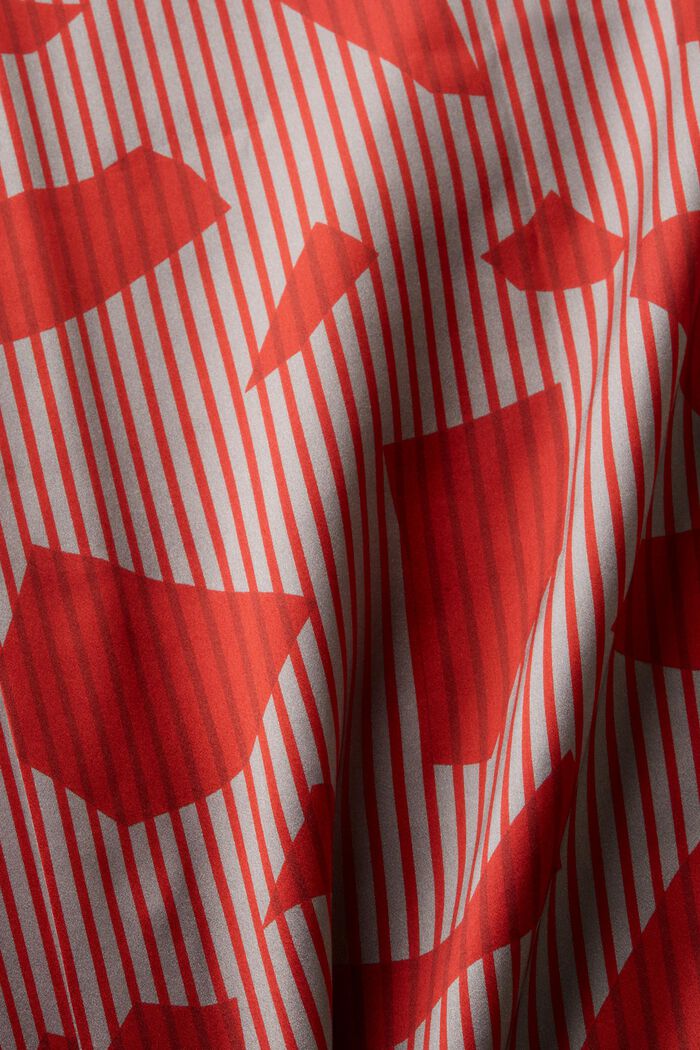 Painokuvioitu kauluspaita silkkiä, DARK RED, detail image number 5
