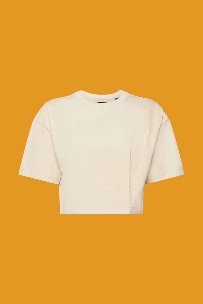 Vajaapituinen jersey-t-paita, jossa pyöreä pääntie, BEIGE, detail image number 7