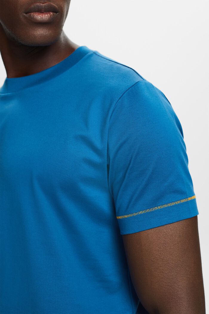Jersey-t-paita 100 % puuvillaa, pyöreä pääntie, DARK BLUE, detail image number 2