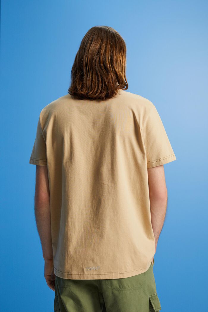 Puuvillainen t-paita delfiiniprintillä, SAND, detail image number 3