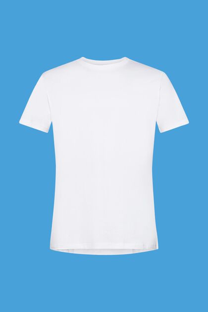 Slim fit -mallinen T-paita puuvillaa, WHITE, overview