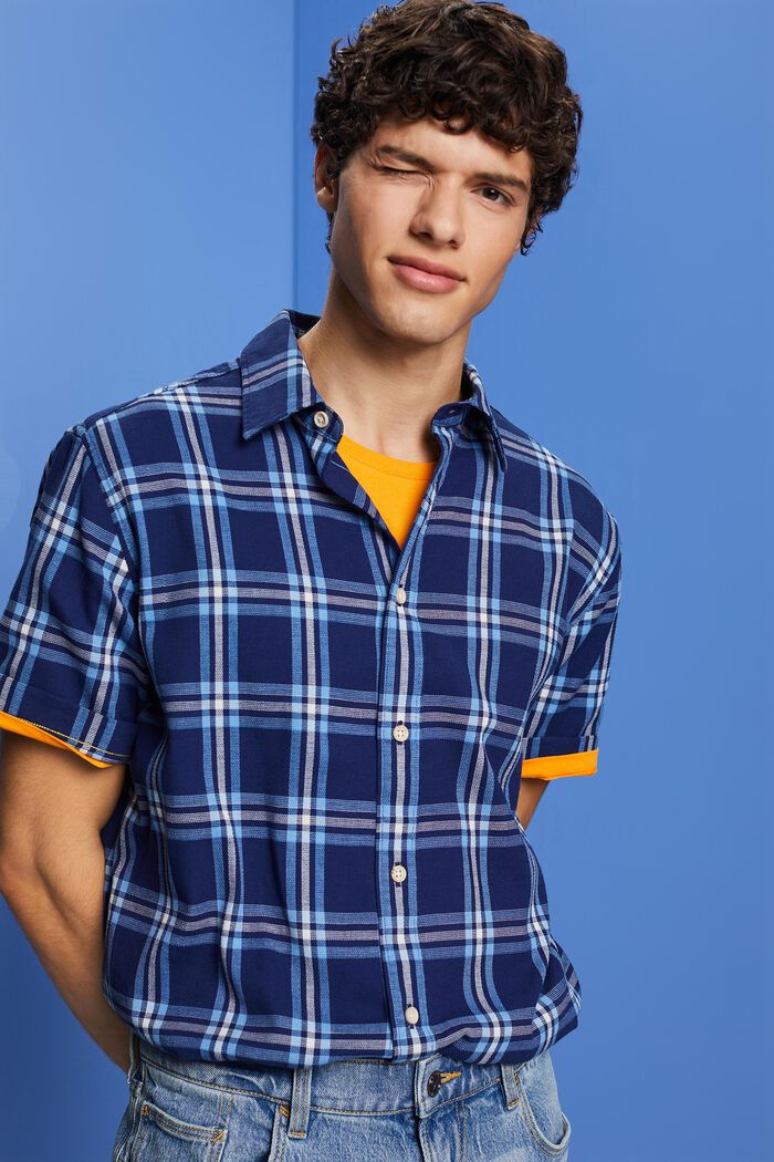Ruudullinen, lyhythihainen paita, DARK BLUE, detail image number 4