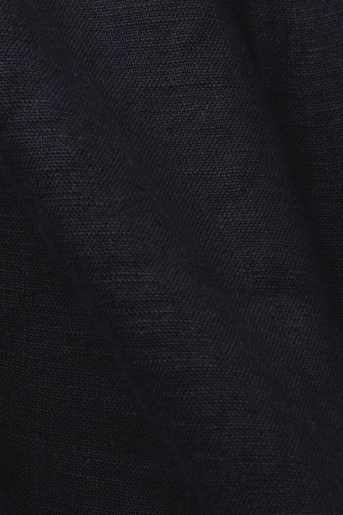 Hihaton pellavainen babydoll-pusero, BLACK, detail image number 4
