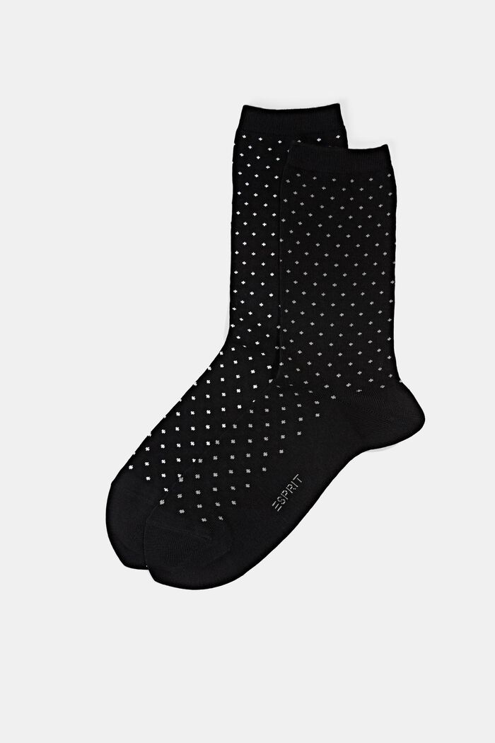 2 paria pilkullisia sukkia, luomupuuvillaa, BLACK, detail image number 0