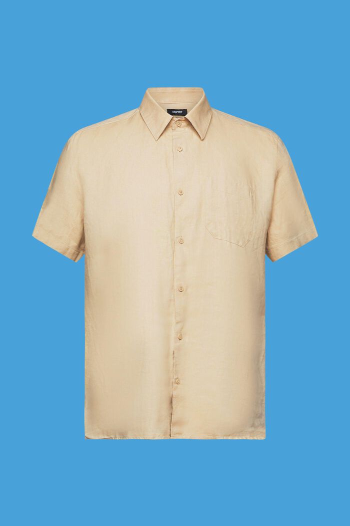 Lyhythihainen paita pellavaa, SAND, detail image number 5