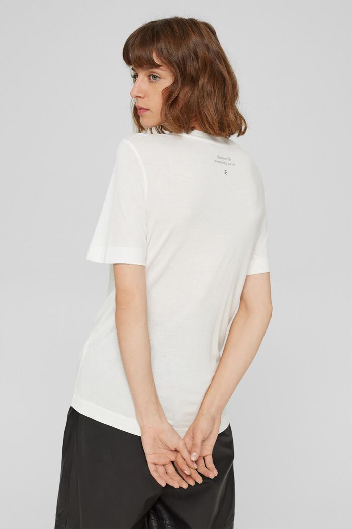 Tekstikuvioinen T-paita, LENZING™ ECOVEROA™, OFF WHITE, detail image number 3
