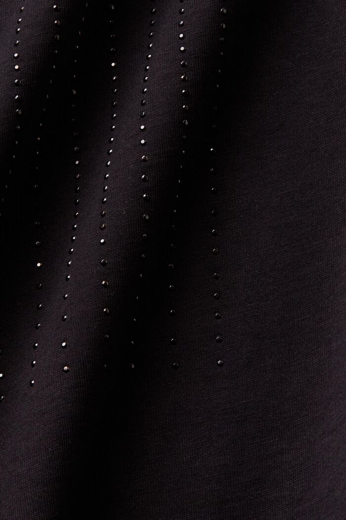 Tekojalokivillä somistettu t-paita jerseytä, BLACK, detail image number 5