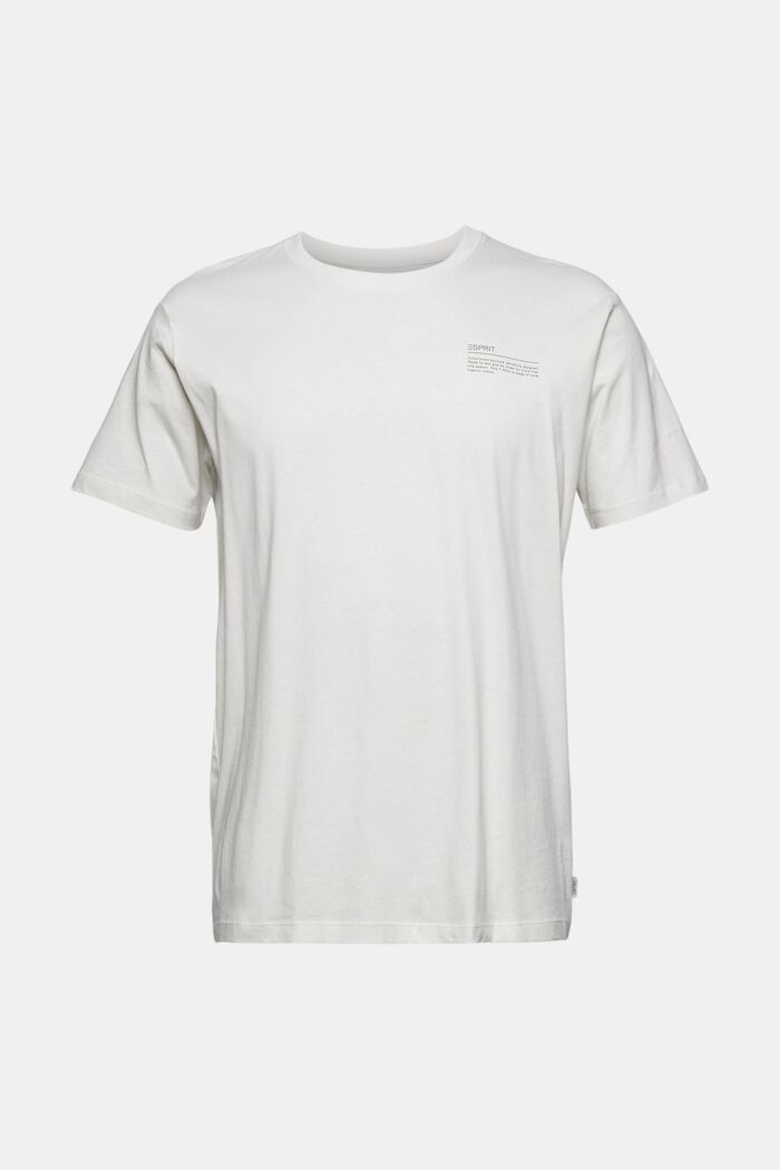 Printtikuvioitu jersey-t-paita, 100 % luomupuuvillaa, OFF WHITE, overview