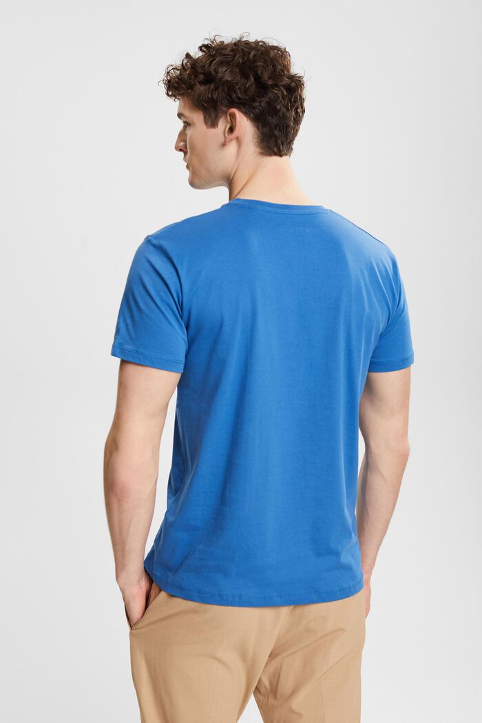 Jersey T-paita, V-pääntie, BLUE, detail image number 3