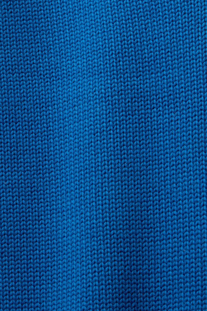 Poolokaulusneule puuvillaa, BRIGHT BLUE, detail image number 5