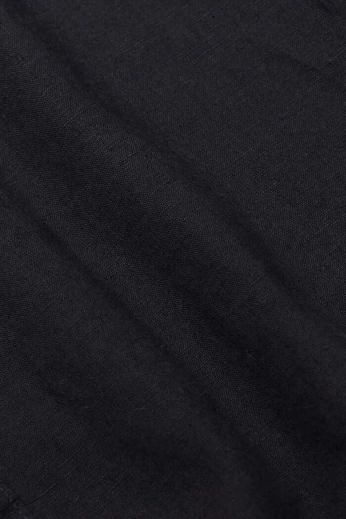 Lyhythihainen paita pellavaa ja puuvillaa, BLACK, detail image number 5