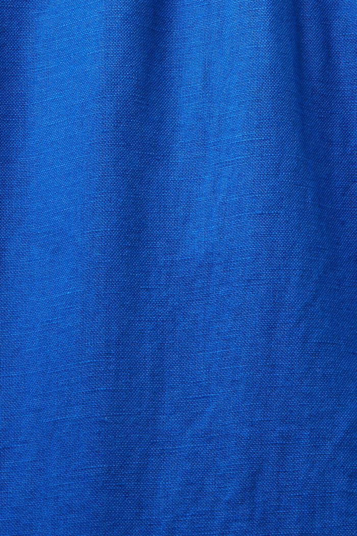 Suorat housut pellavaa ja puuvillaa, BRIGHT BLUE, detail image number 6