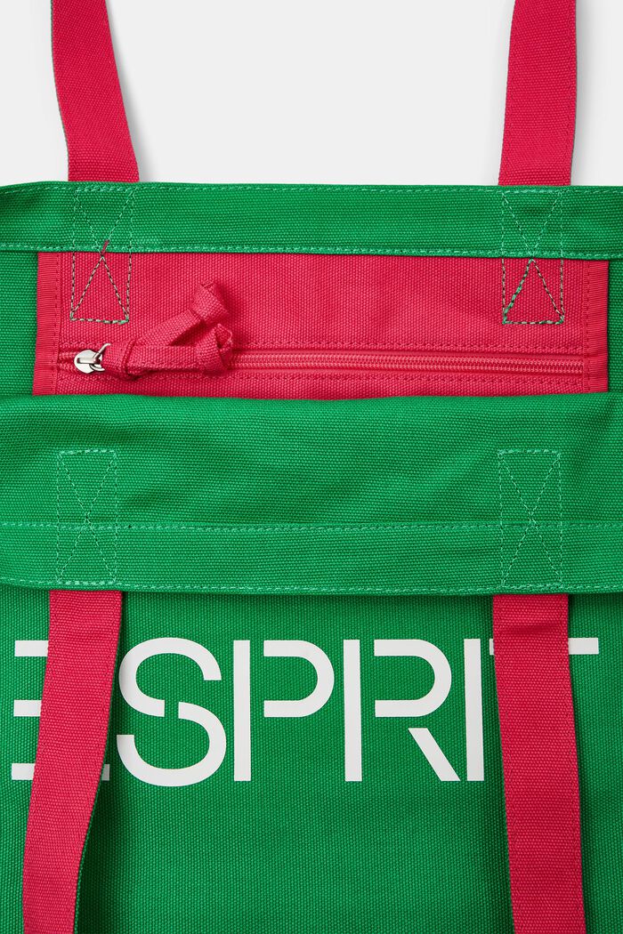 Logollinen tote bag kanvasta, GREEN, detail image number 4