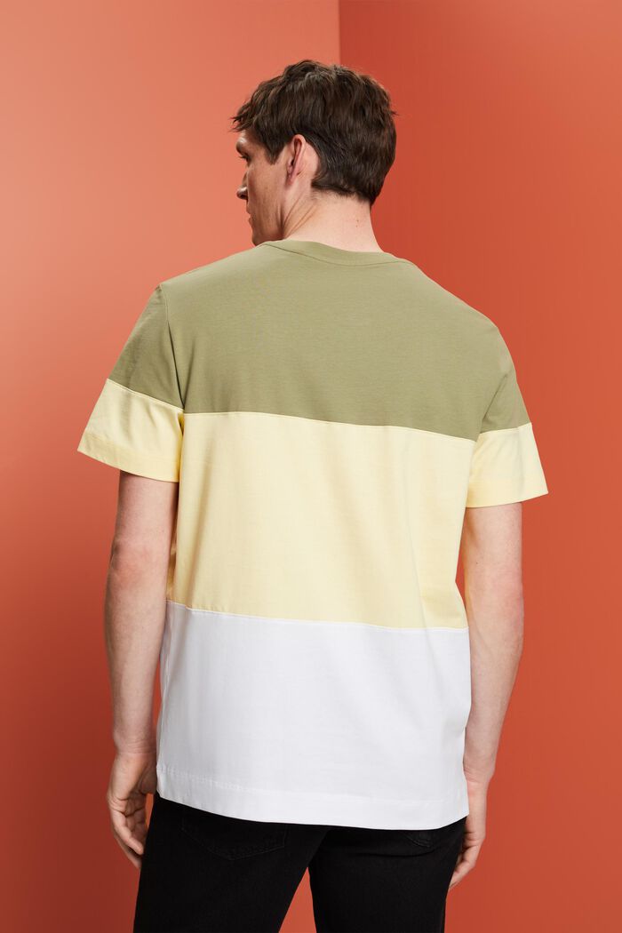 Väripalkki-t-paita 100 % puuvillaa, LIGHT KHAKI, detail image number 3