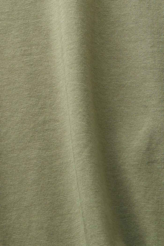 T-paita puuvillaa, pyöreä pääntie, LIGHT KHAKI, detail image number 4