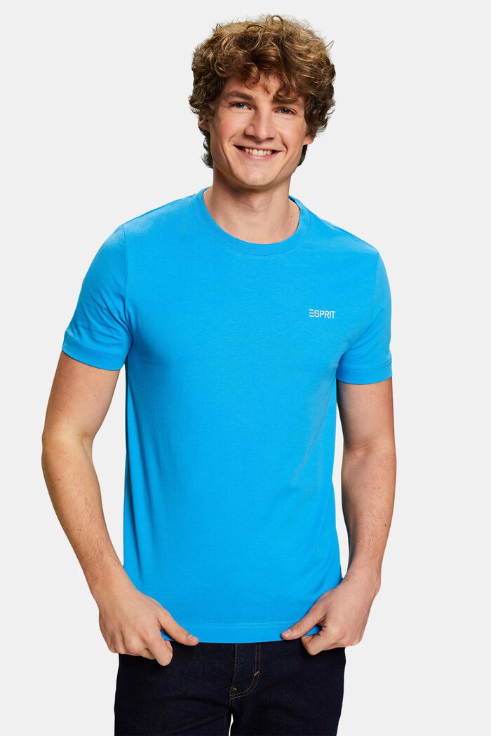 Logollinen t-paita puuvillajerseytä, BLUE, detail image number 0