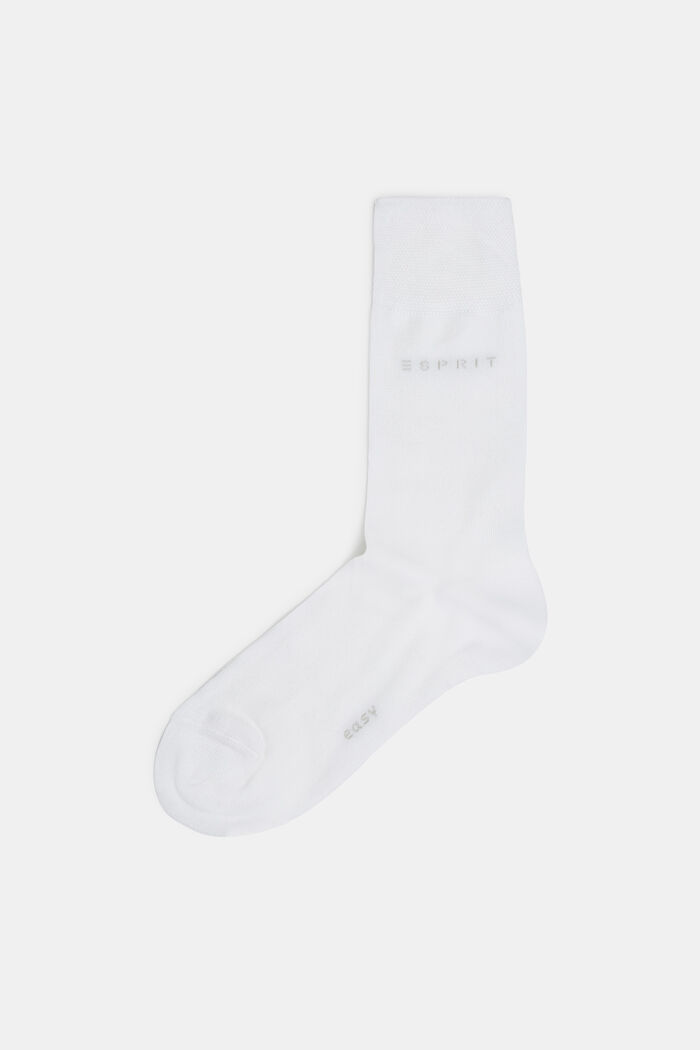 2 paria pehmeävartisia sukkia, luomupuuvillasekoitetta, WHITE, detail image number 0