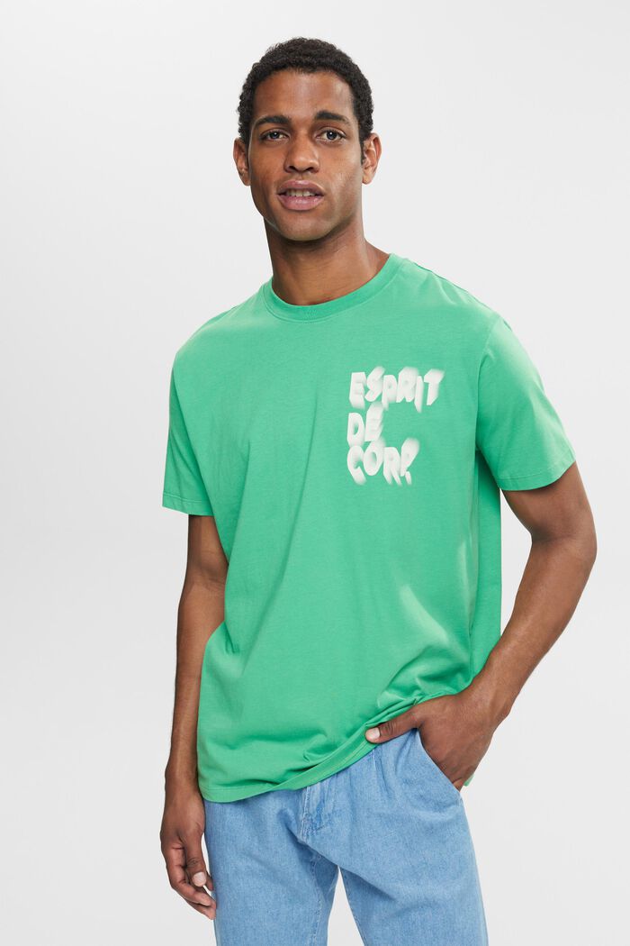 Jersey-t-paita printillä, GREEN, overview