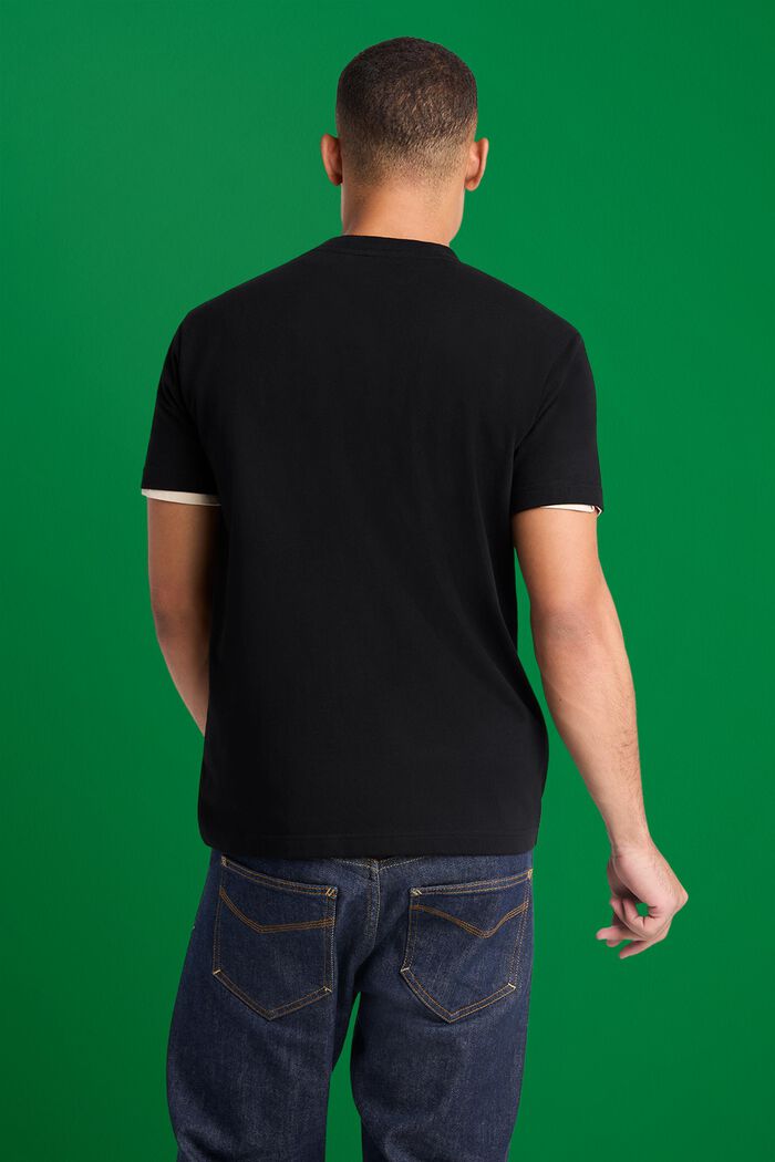 Logollinen unisex-t-paita puuvillajerseytä, BLACK, detail image number 3