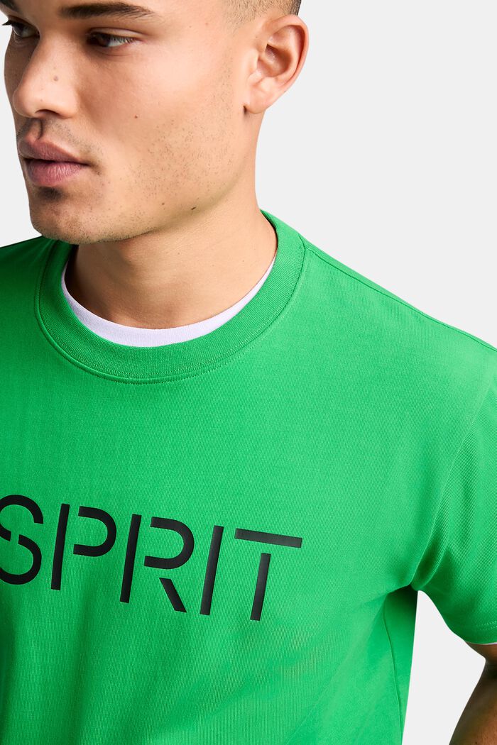 Logollinen unisex-t-paita puuvillajerseytä, GREEN, detail image number 2