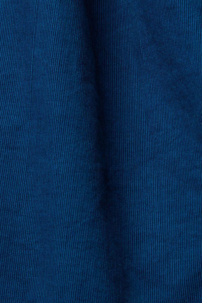Vakosamettipaita nappikauluksella, PETROL BLUE, detail image number 5