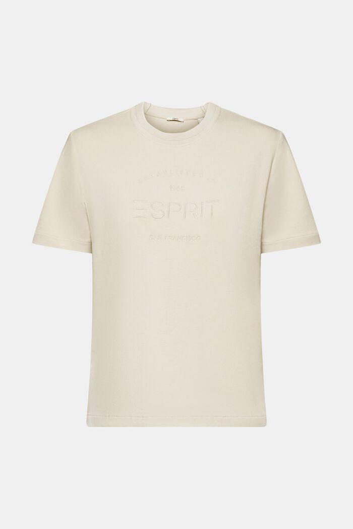 T-paita brodeeratulla logolla luomupuuvillaa, LIGHT TAUPE, detail image number 6