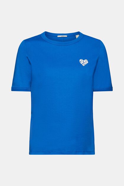 Puuvillainen T-paita, jossa sydämenmuotoinen logo