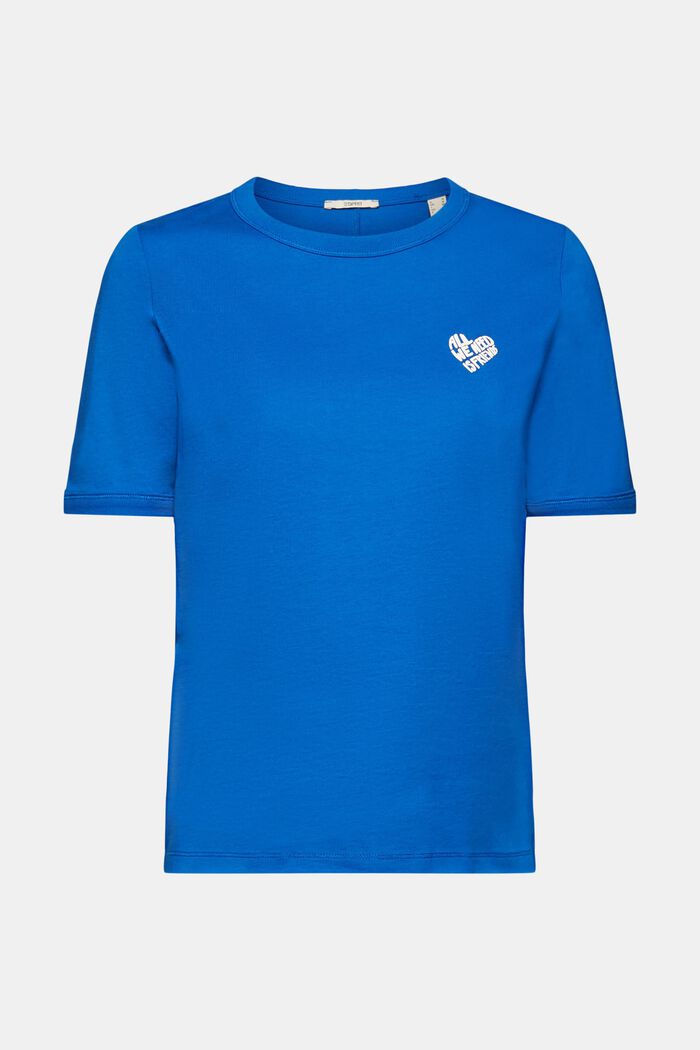 Puuvillainen T-paita, jossa sydämenmuotoinen logo, BLUE, detail image number 7