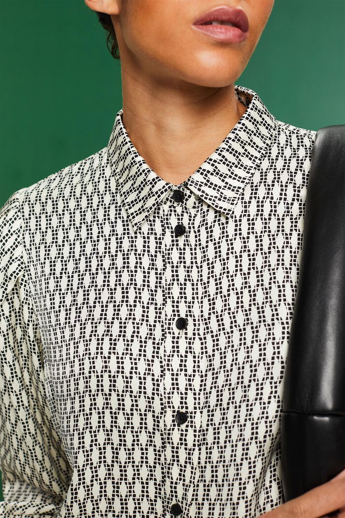 Painokuvioitu paitapusero satiinia, BLACK, detail image number 3