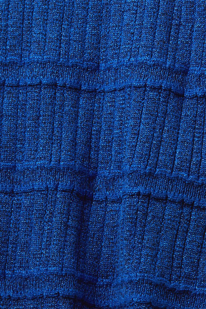 Vajaapituinen, pystykauluksellinen lamé-neulepusero, BRIGHT BLUE, detail image number 5
