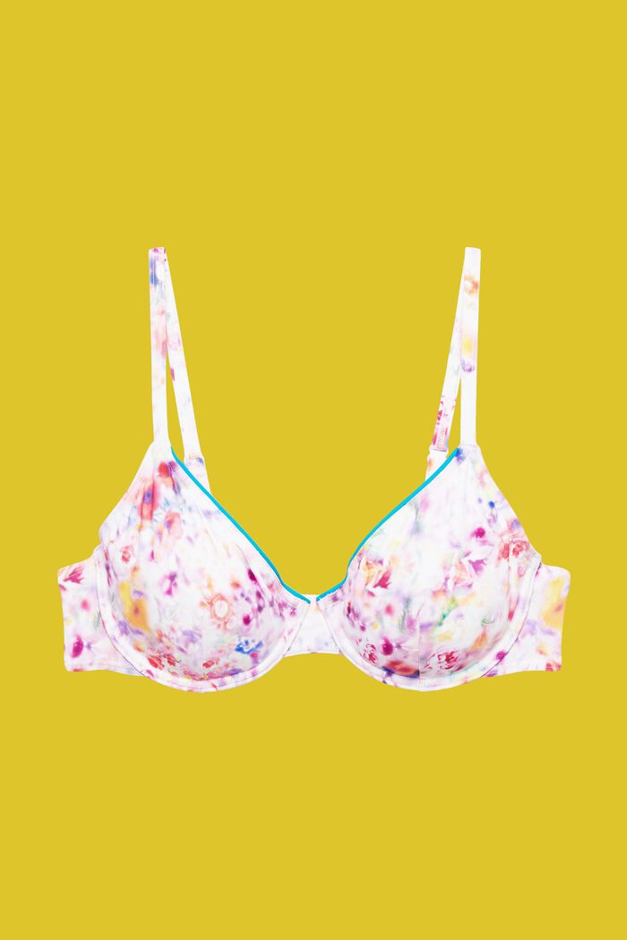 Kukkakuvioiset kaarituetut bikinit, TEAL BLUE, detail image number 4