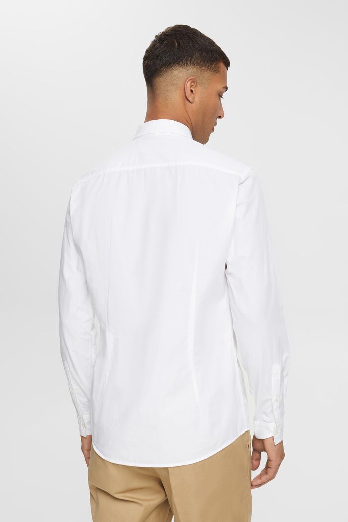 Slim fit, paita vastuullista puuvillaa, WHITE, detail image number 3