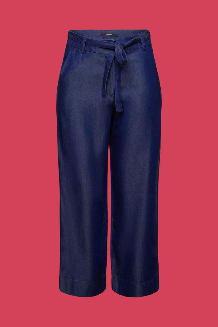 Vajaapituiset leveälahkeiset housut, TENCEL™, BLUE DARK WASHED, detail image number 7