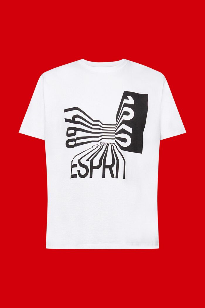 Puuvillainen t-paita, jossa printti, WHITE, detail image number 5