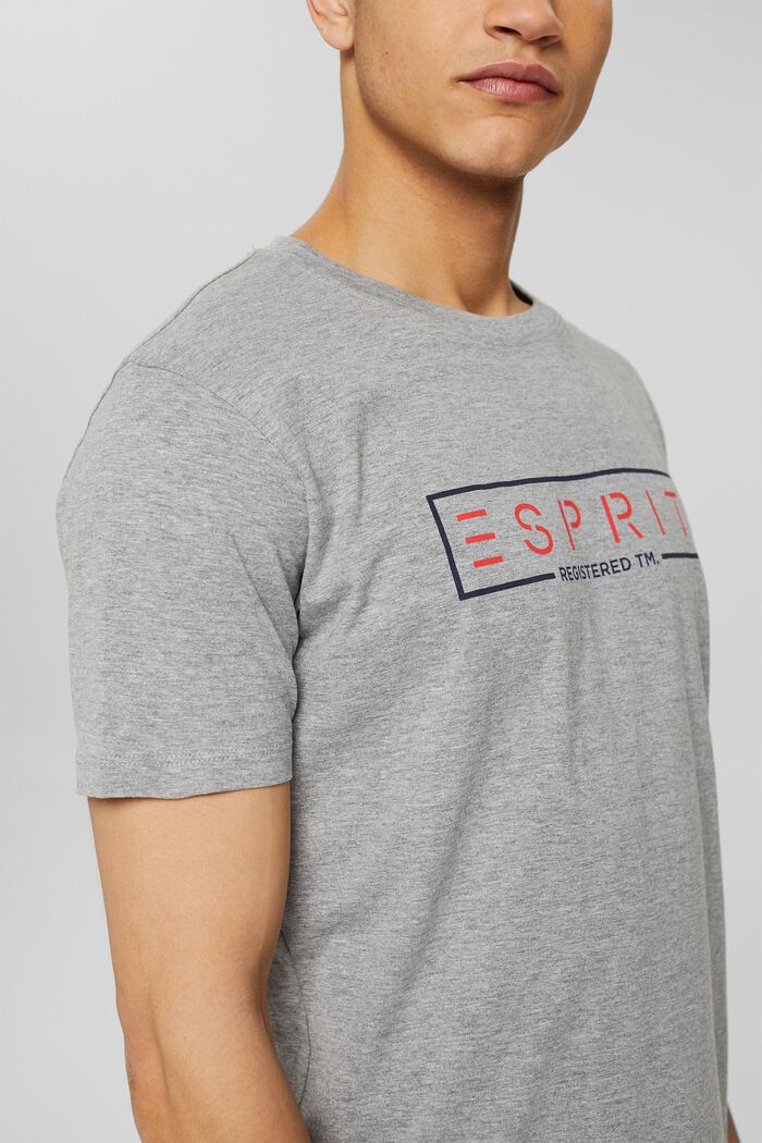 Logollinen jersey-t-paita puuvillasekoitetta, MEDIUM GREY, detail image number 1