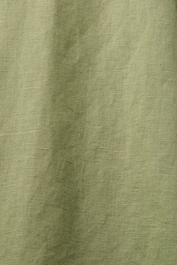 Lyhythihainen paita pellavaa ja puuvillaa, LIGHT KHAKI, detail image number 6