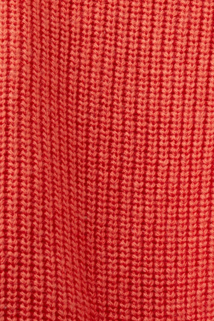 Palmikkoneuletakki, villasekoitetta, CORAL RED, detail image number 5