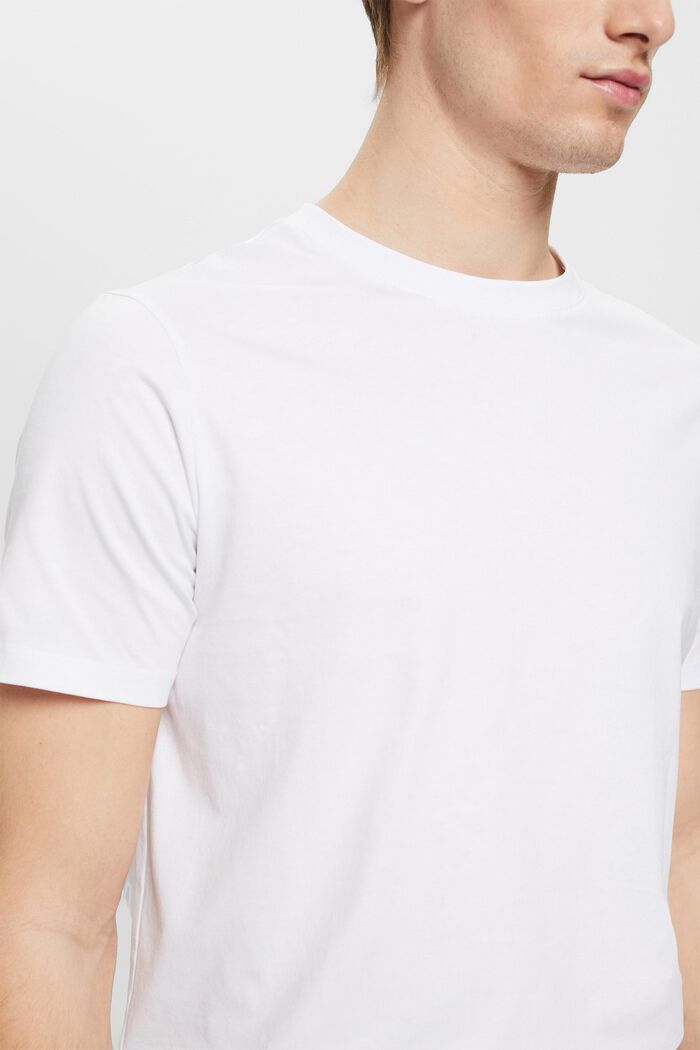 T-paita jerseytä, pyöreä pääntie, WHITE, detail image number 2