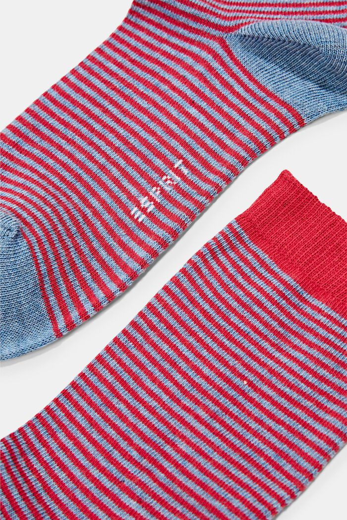 2 paria luomupuuvillasekoitteesta valmistettuja sukkia, BLUE/RED, detail image number 1