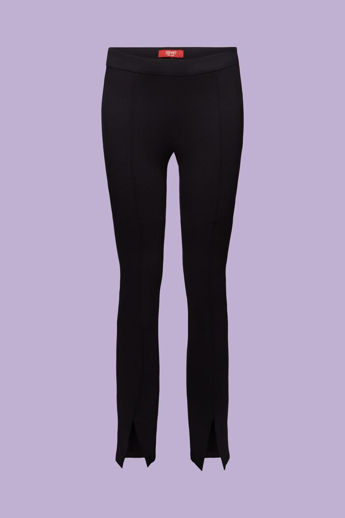 Punto jersey -housut lahjehalkioilla, BLACK, detail image number 6